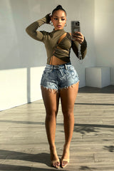 You Better Work Mock Neck Cut Out Bodysuit