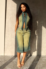Rita Vintage Denim Vest Top