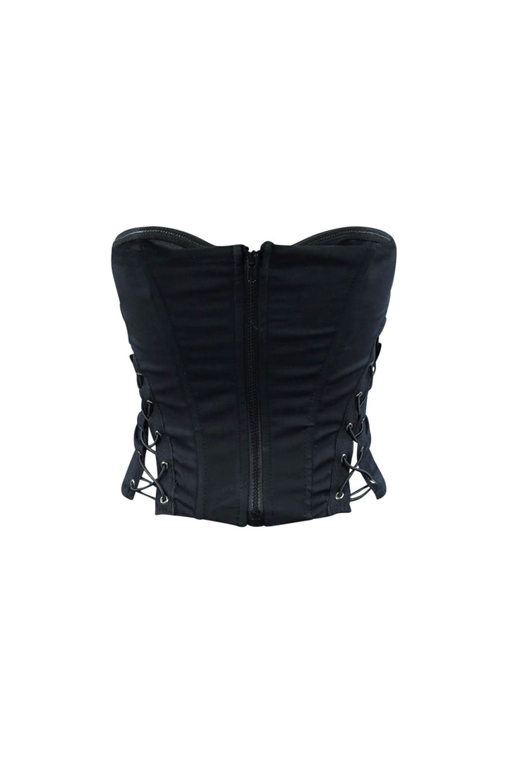 On Edge Lace Up Corset Tube Top