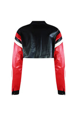 Jordan Cropped Faux Leather Motor Jacket Outerwear EDGE 