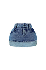Set The Mood Rhinestone Denim Mini Skirt