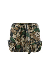 Come And Go Cargo Pocket Mini Skirt SKIRT EDGE Small Taupe Combo 