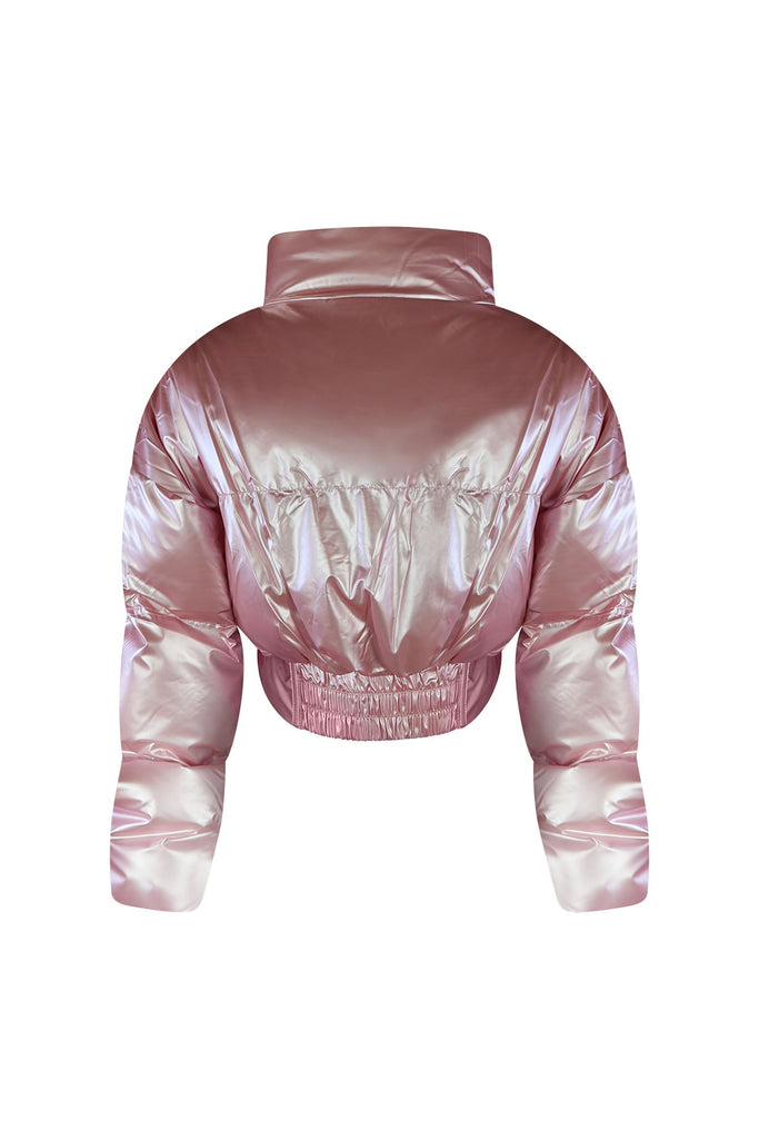 Winter Sun Metallic Crop Puffer Jacket Outerwear EDGE 
