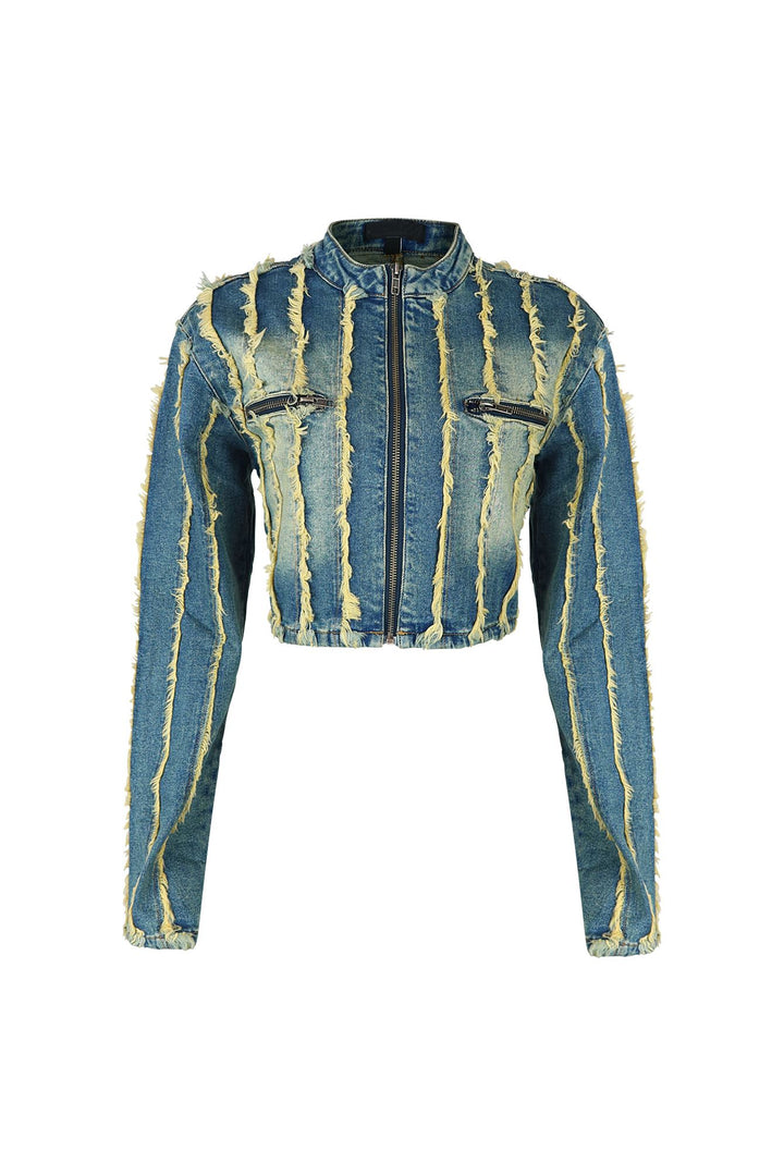 Katrina Frayed Hem Denim Jacket