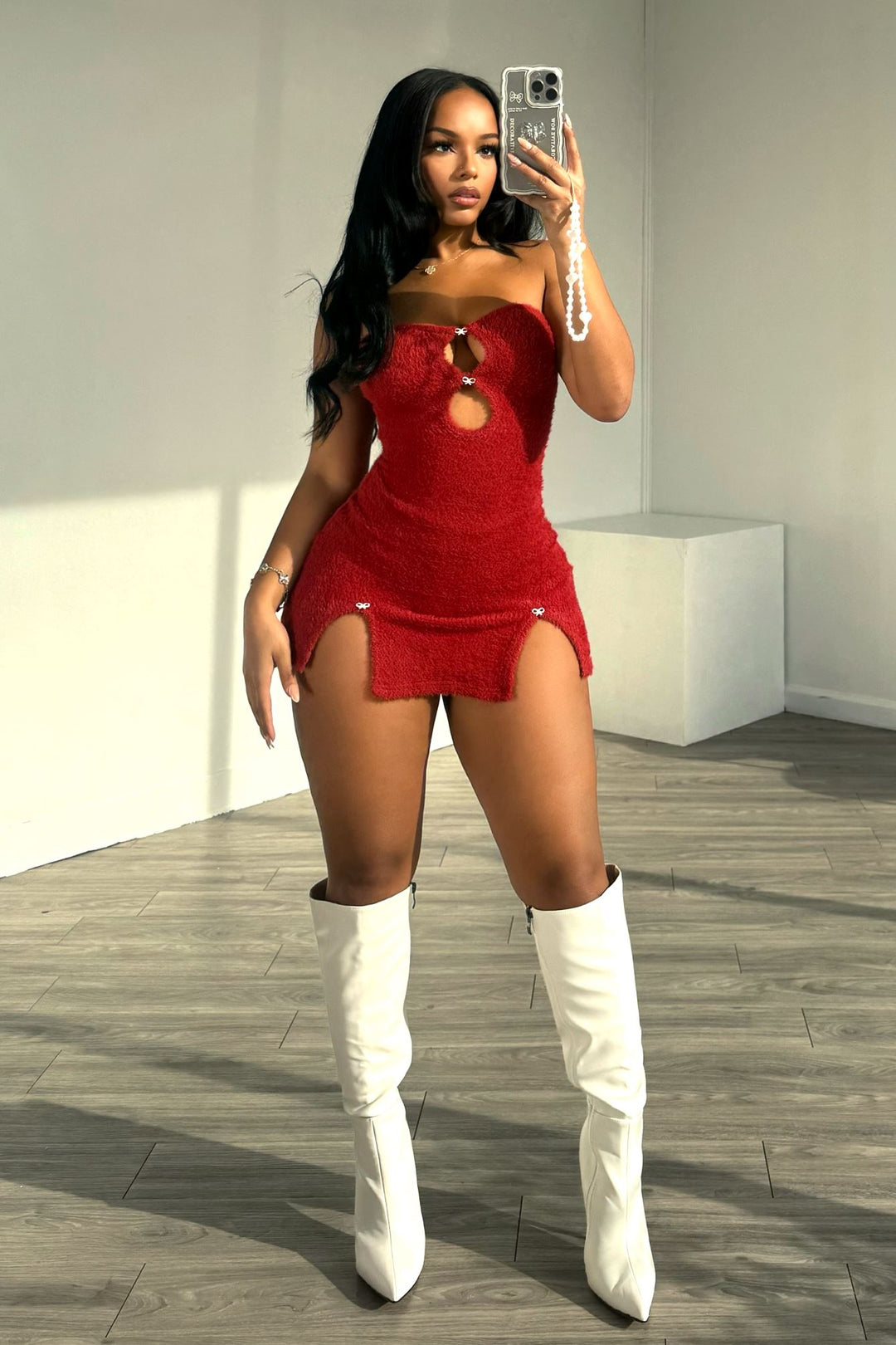 Must Love It Fuzzy Tube Mini Dress Dress EDGE 