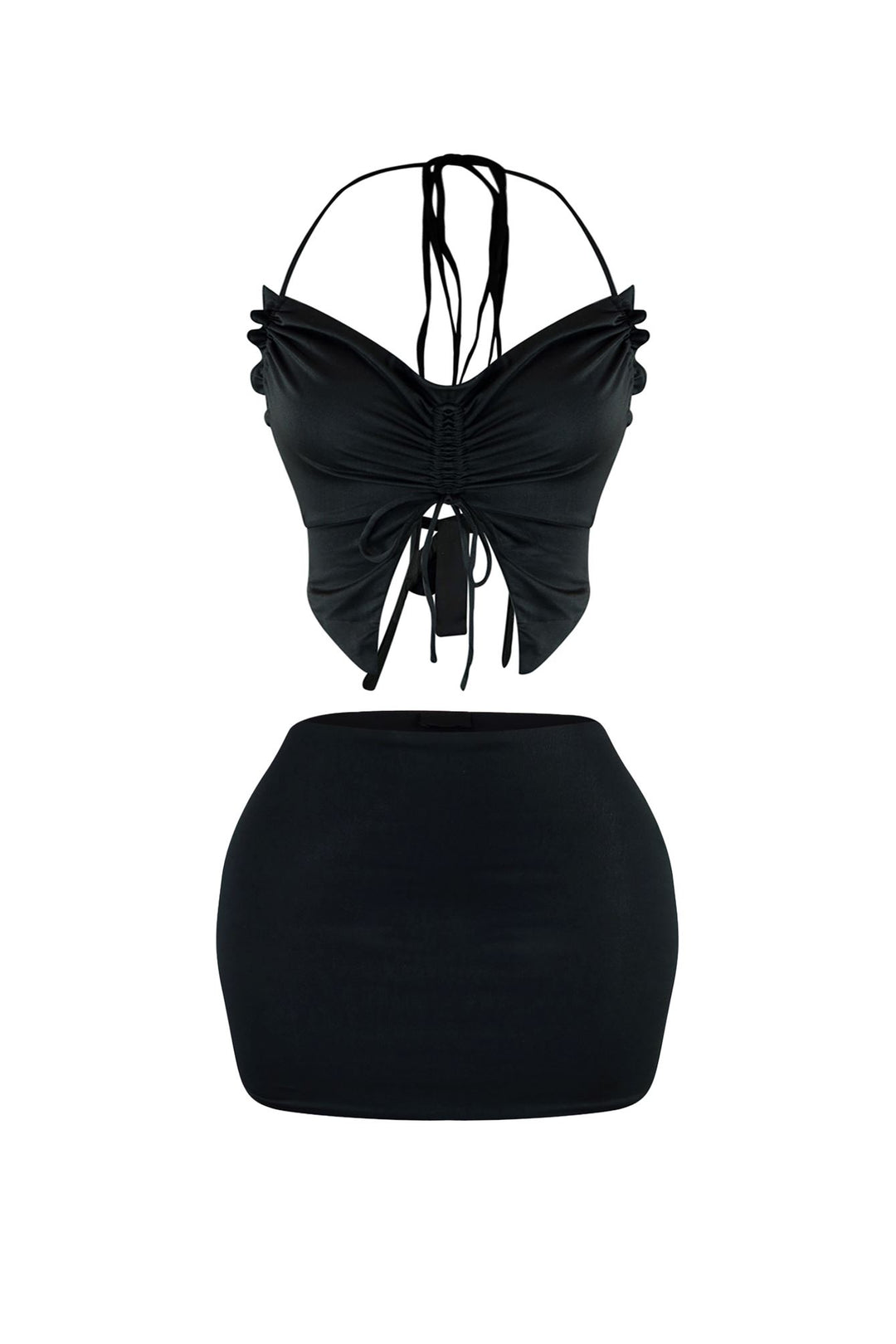 Delicate Butterfly Halter Top &amp; Skirt SET