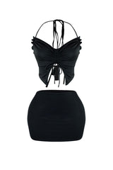 Delicate Butterfly Halter Top &amp; Skirt SET