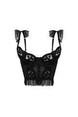 First Date Lace Trim Bustier Top