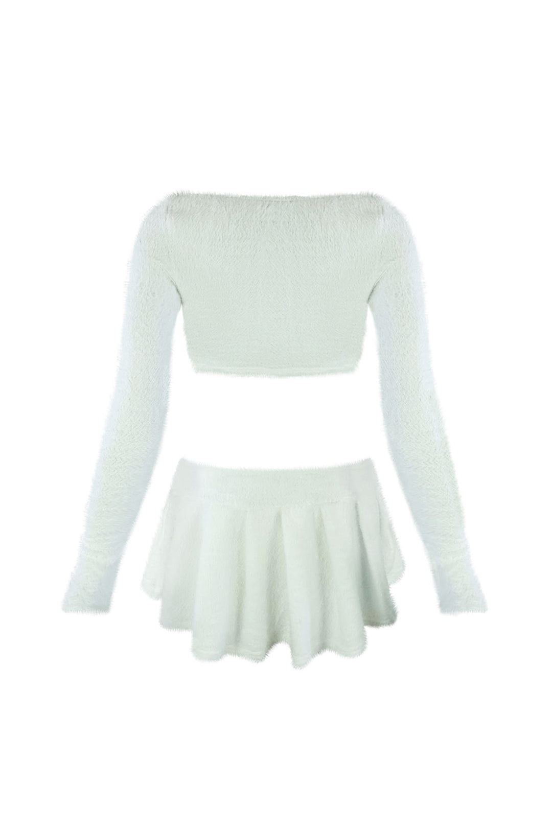 As Time Goes Fuzzy Cardigan Top &amp; Skirt SET