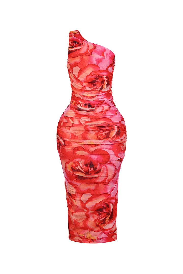 Bloomline One Shoulder Ruched Dress