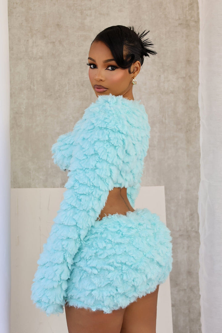 Anabella Faux Fur Cardigan &amp; Skirt SET
