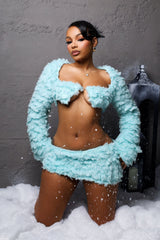 Anabella Faux Fur Cardigan &amp; Skirt SET
