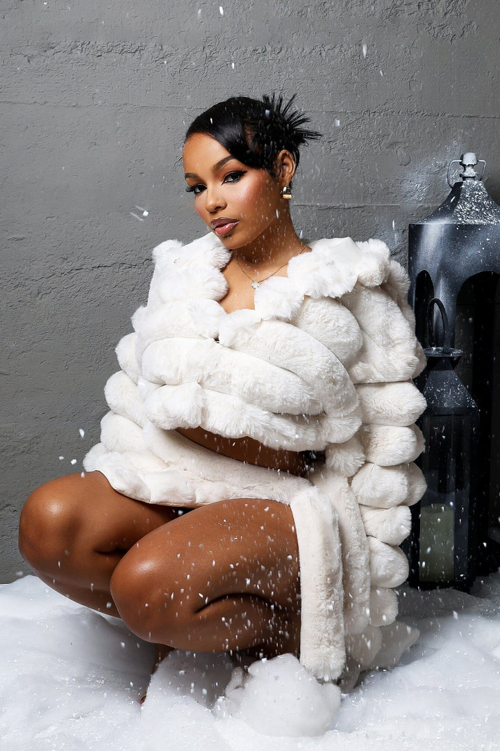 Michelin Faux Fur Coat &amp; Skirt SET