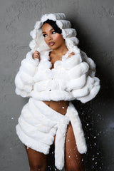 Michelin Faux Fur Coat &amp; Skirt SET