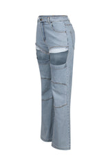 Wear The Attitude Cutout Baggy Jeans