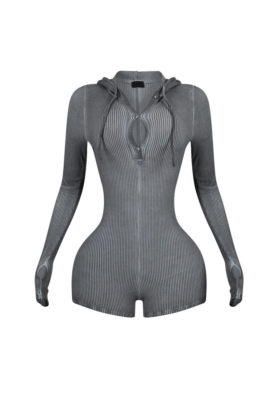 Meg Mineral Washed Hoodie Thumbhole Romper