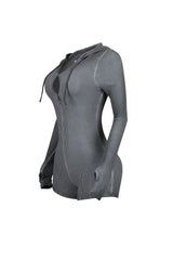 Meg Mineral Washed Hoodie Thumbhole Romper