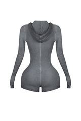 Meg Mineral Washed Hoodie Thumbhole Romper
