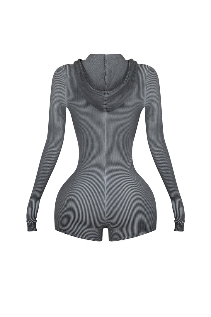 Meg Mineral Washed Hoodie Thumbhole Romper