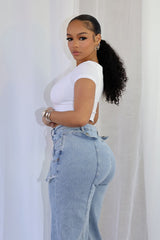 Amina Short Sleeve Double Layered Crop Top