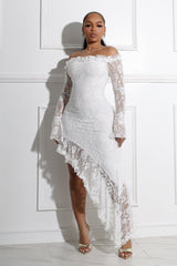 Serenity Lace Off Shoulder Maxi Dress