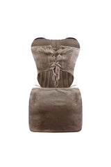 Coco Bomb Velour Top &amp; Mini Skirt SET