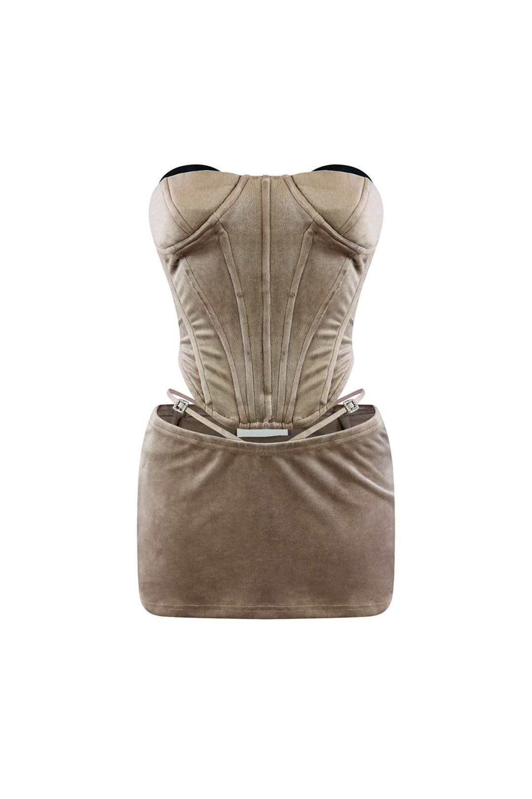 Coco Bomb Velour Top &amp; Mini Skirt SET