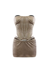Coco Bomb Velour Top &amp; Mini Skirt SET