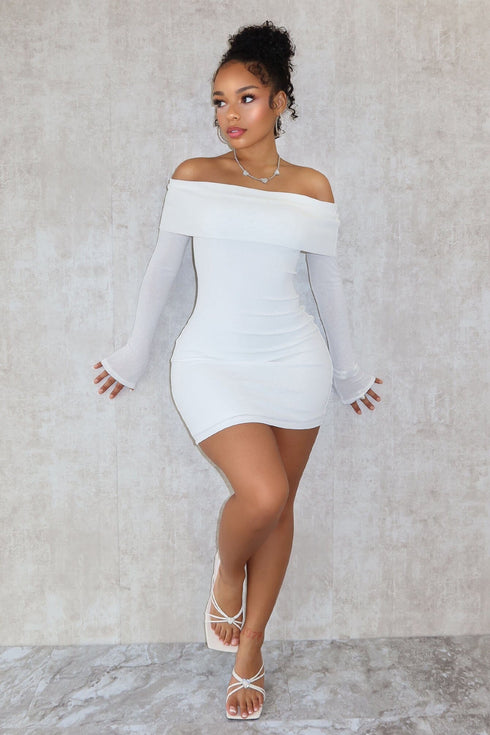 Off Shoulder Mini Dress With Open Back