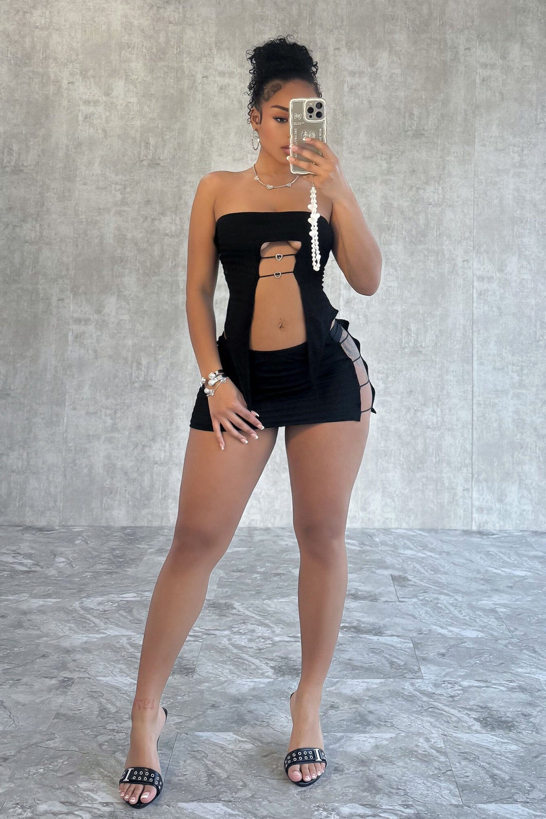 Endless Back Lace Up Top &amp; Skirt SET