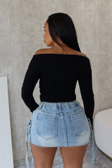 Kennedy Off Shoulder Button Down Top