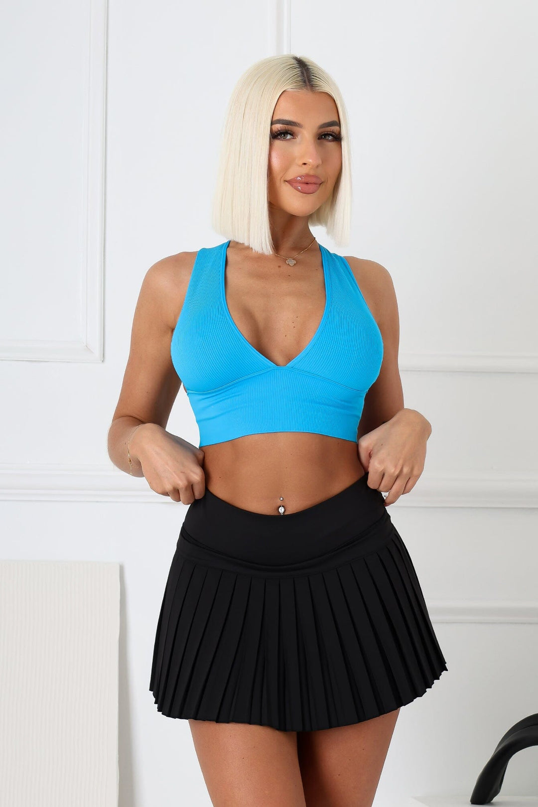 The Baby Ribbed Deep V-Neck Top
