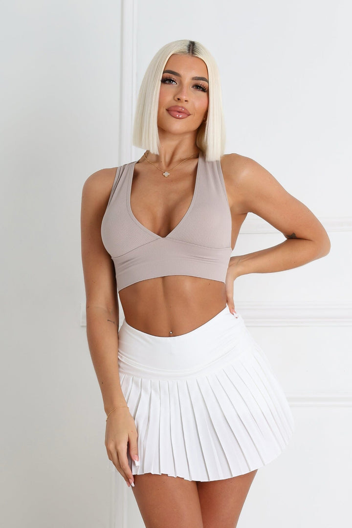The Baby Ribbed Deep V-Neck Top