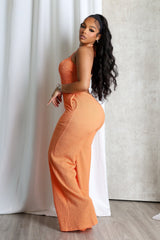 Natures Crinkle Halter Wide Leg Jumpsuit