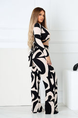 Wendy Mesh Picoso Print Top &amp; Pants SET