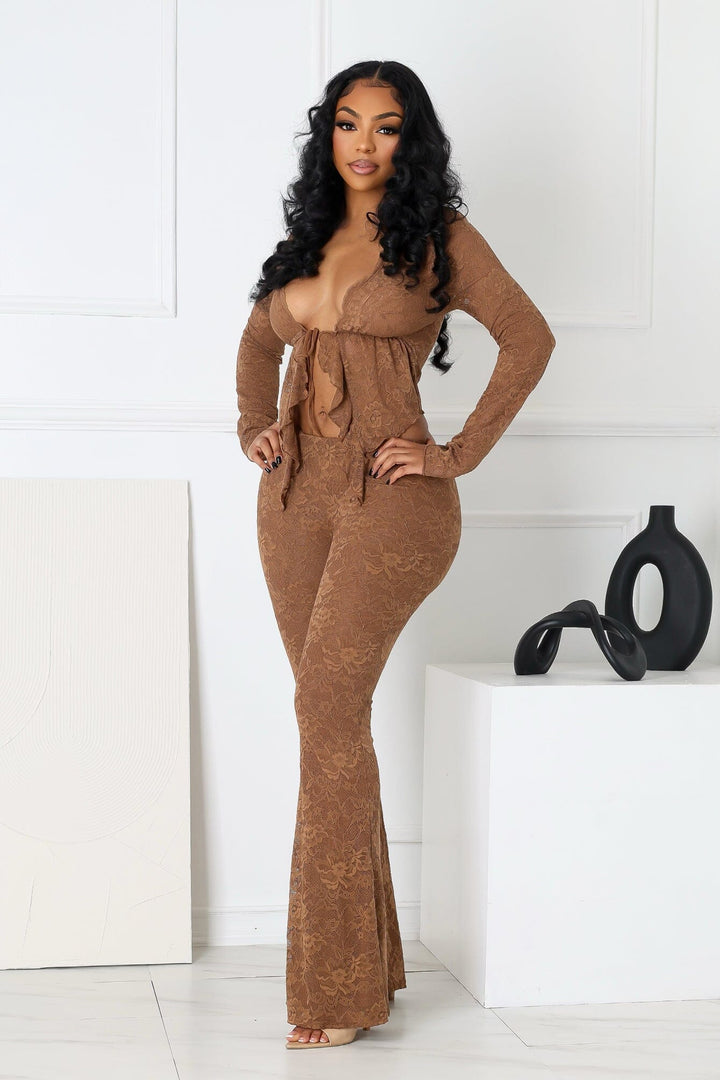 Everly Lace Top &amp; Wide Pants SET