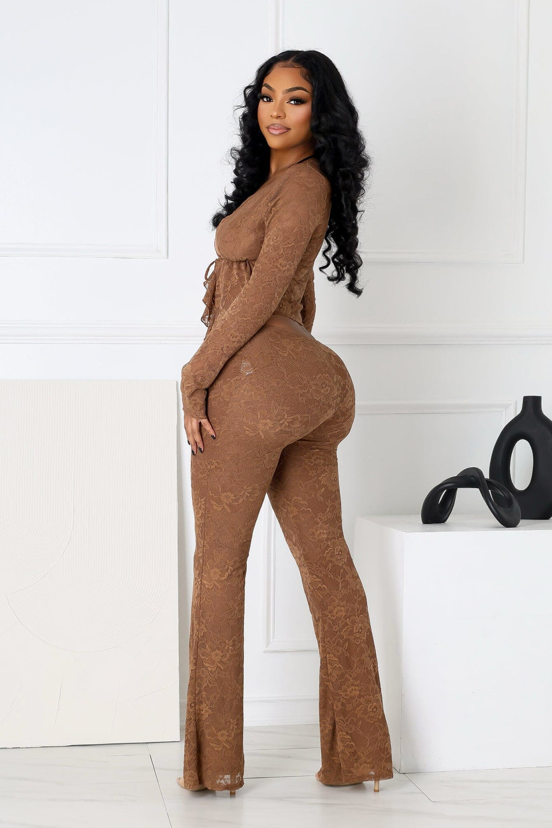 Everly Lace Top &amp; Wide Pants SET