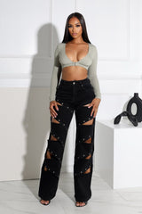 Subway Heat Distressed Ripped Jeans