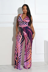 Artful Printed Halter Jumpsuit