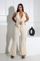 Refined Flare Duo Lace Top &amp; Pants SET