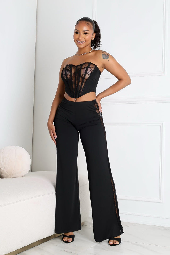 Cirelle Lace Corset Top &amp; Pants SET