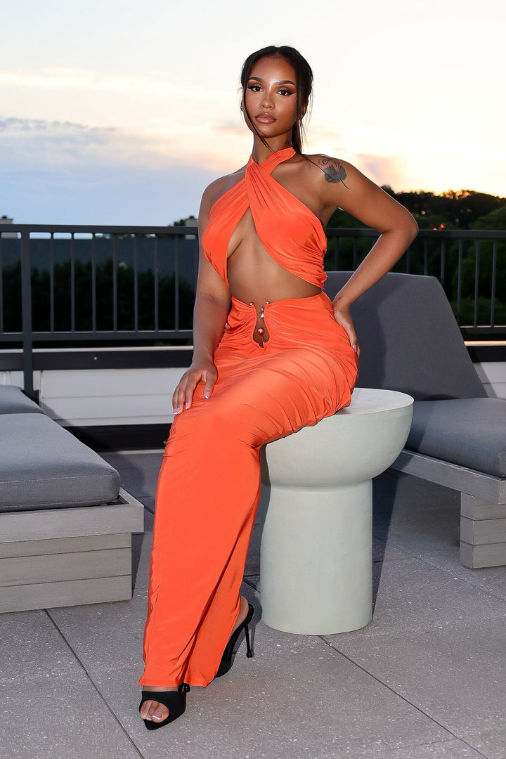 Glimma Halter Neck Top &amp; Skirt SET