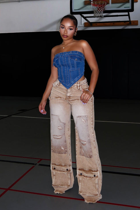 Effortless Denim Charm Top
