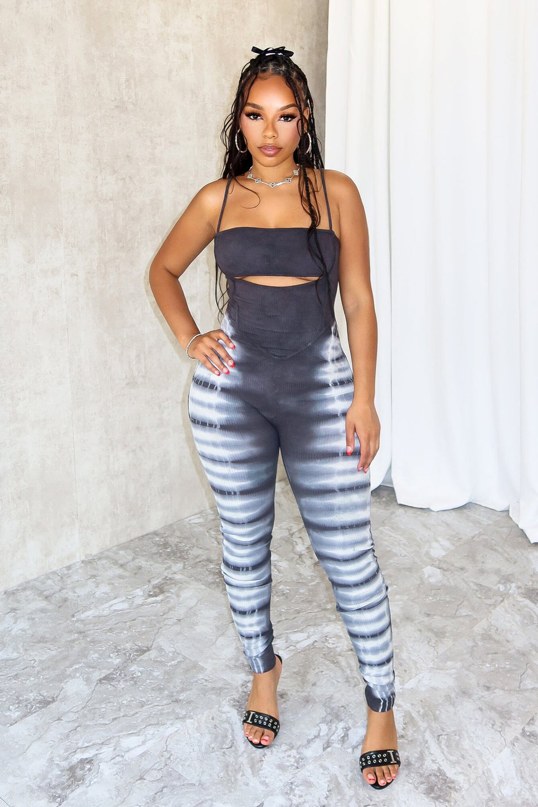 Please Me Tie Dye Tank Jumpsuit
