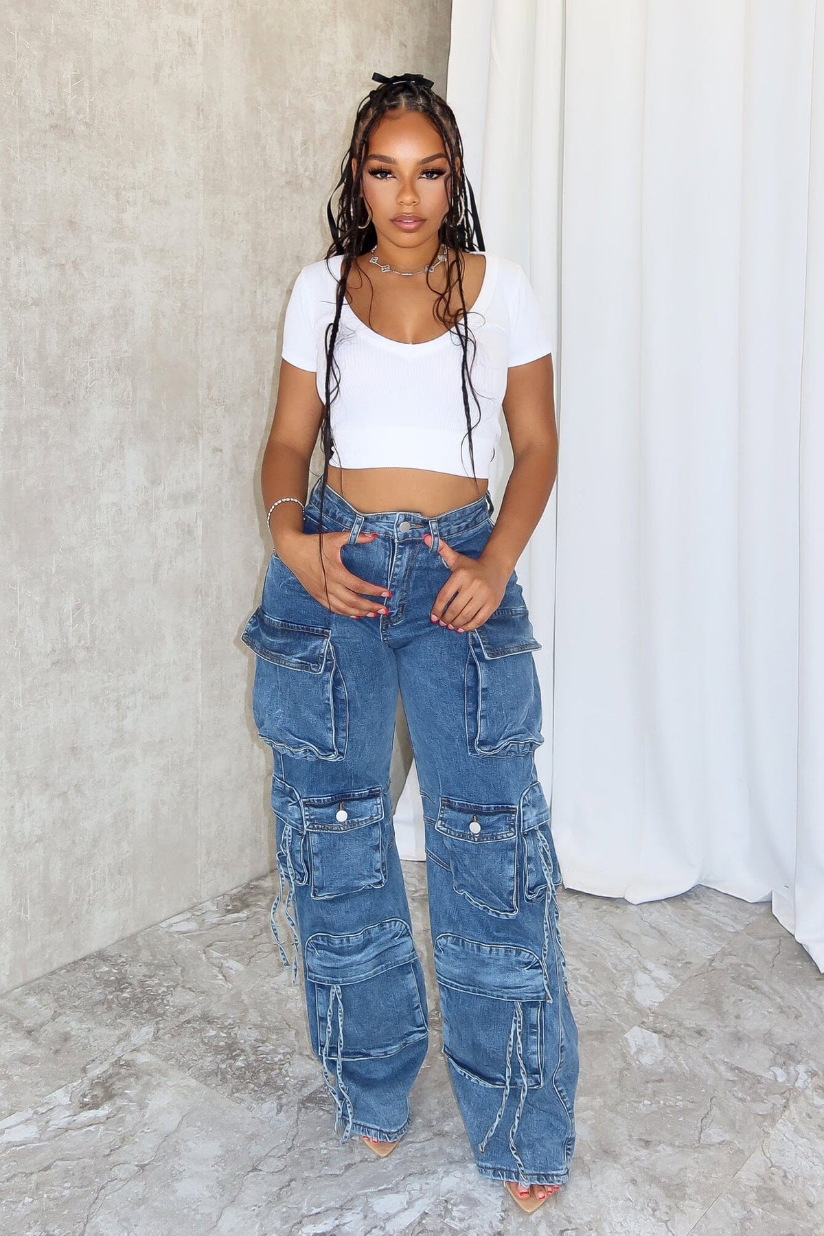 EFFORTLESS EDGE DENIM PANTS main image 0