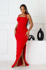 Bloomie Mesh Ruched Corset Halter Dress