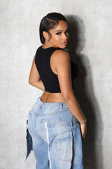 Slimbase Ribbed Slit Tank Top