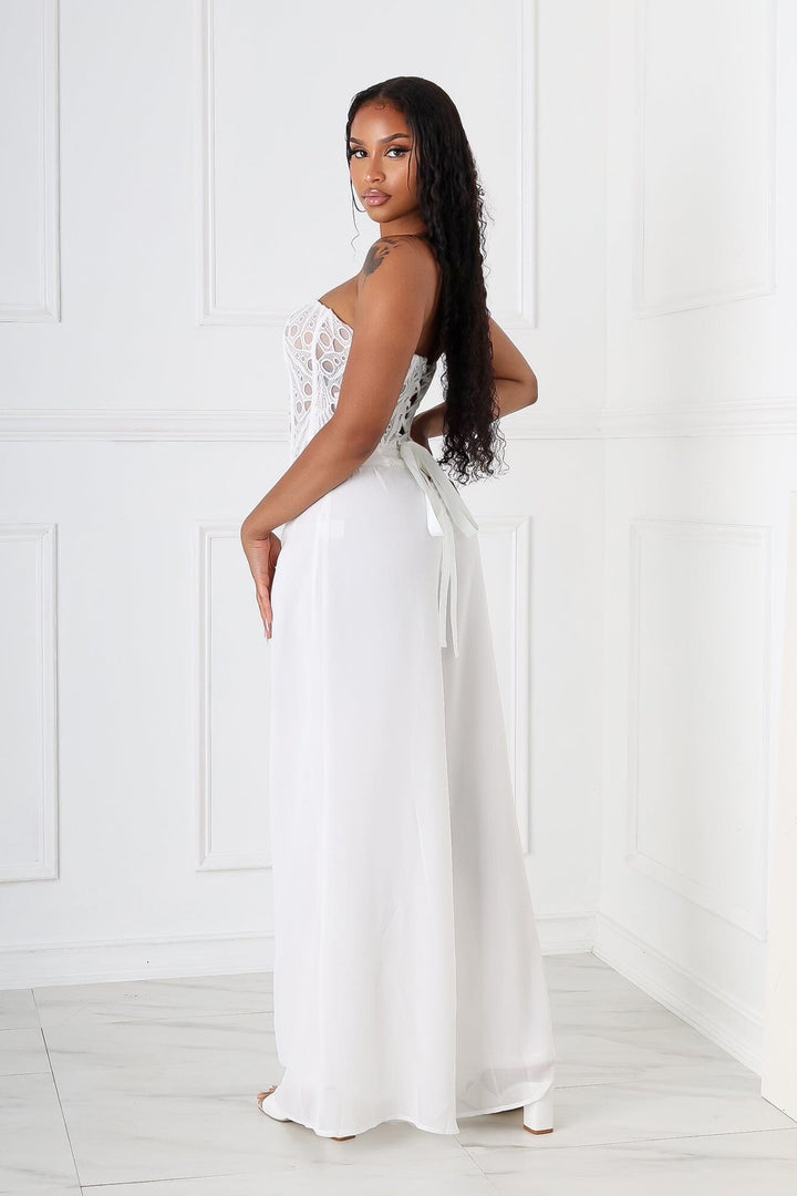Ivanka Eyelet Corset Top &amp; Pants SET