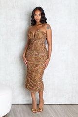 Brunata Mesh Print Midi Dress