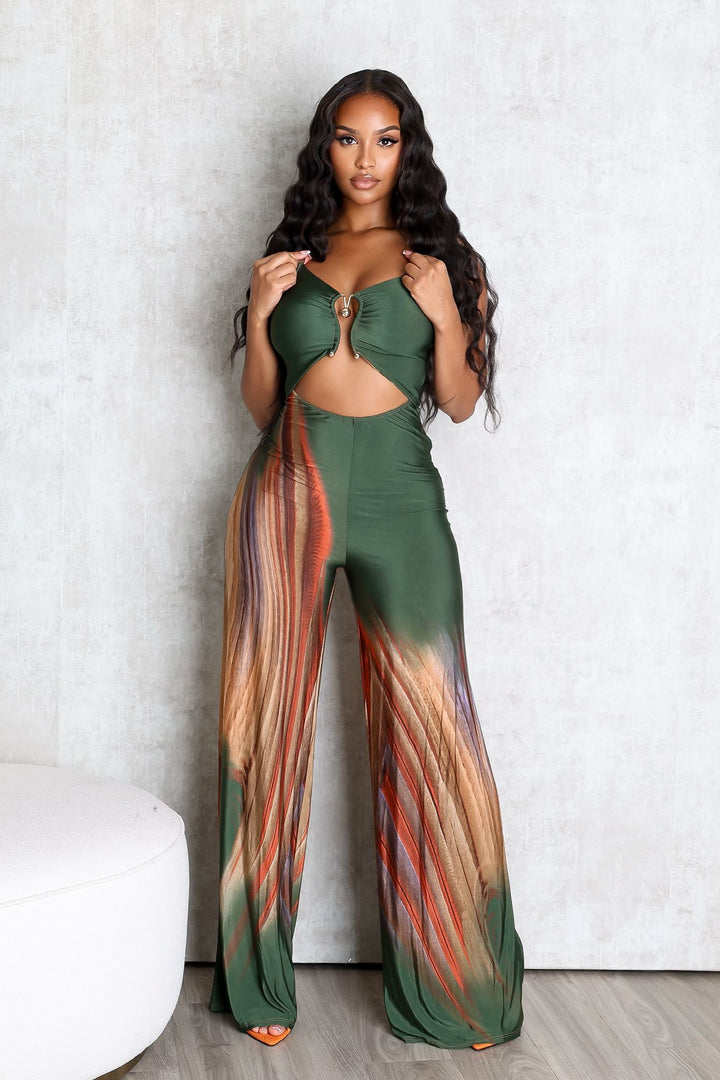 Playing Me Print Cami Jumpsuit